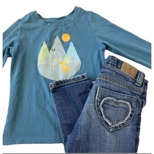 dip The Children's‎ Place Outfit Kids 3T Blue Mountain Tee Skinny Jeans Set